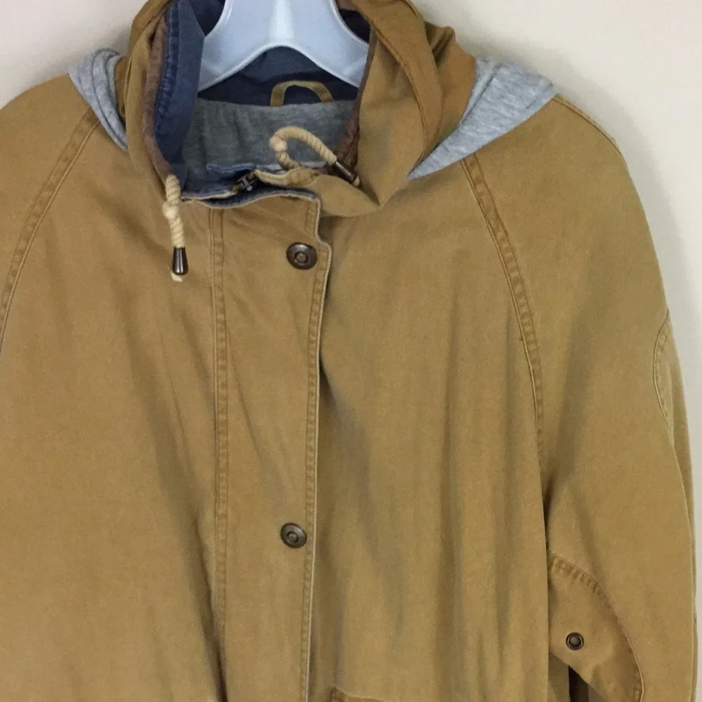 Vintage Towns by London Fog Hooded Zipper / Snap Front Utility Cargo Jacket